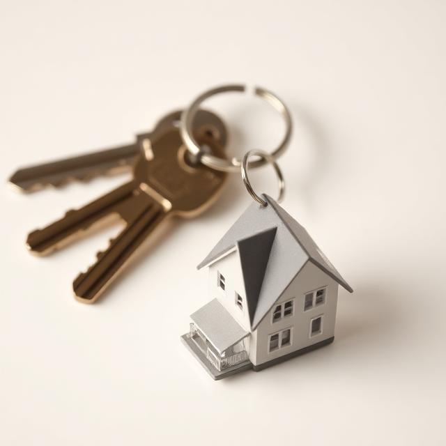 Chiavi di casa con portachiavi a forma di casetta