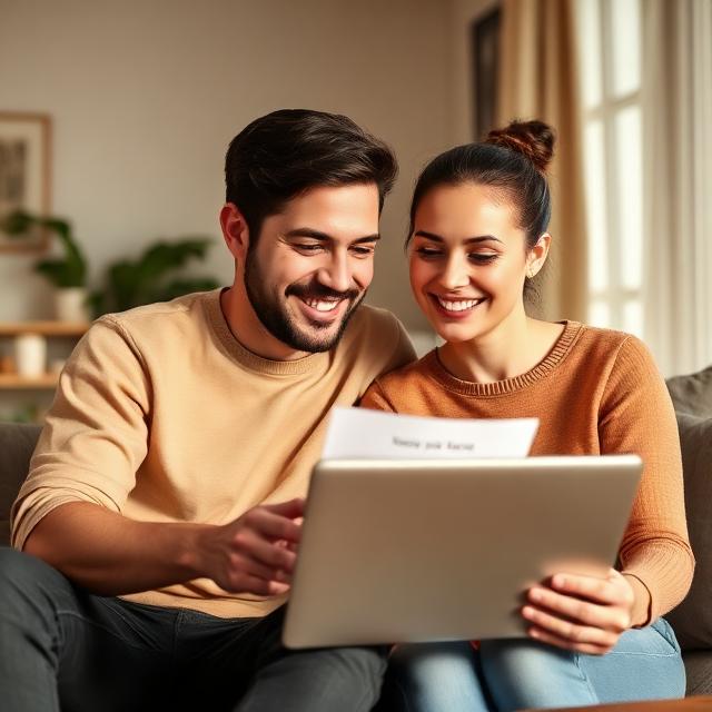 Coppia che rivede insieme il piano di risparmio